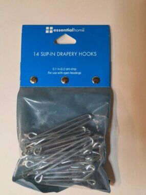 Essential Home Slip In Drapery Hooks 14 Count